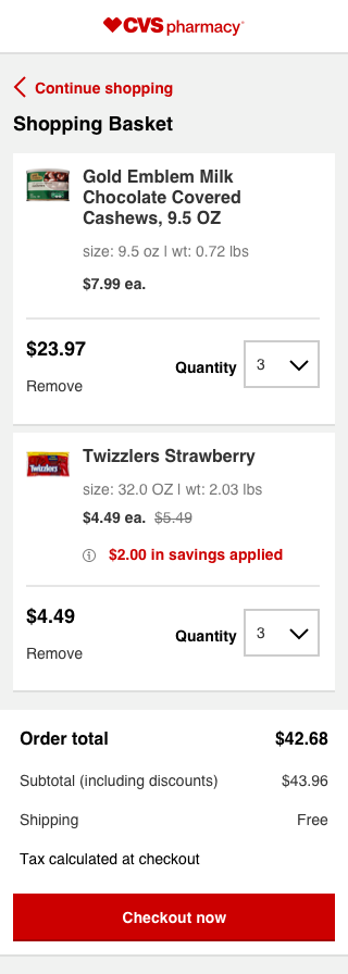 CVS Retail Cart
